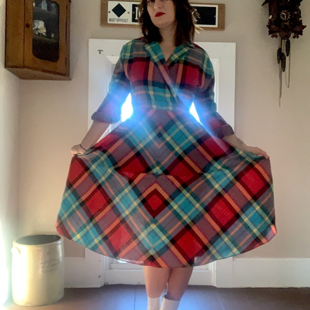 Farmhouse plaid dress